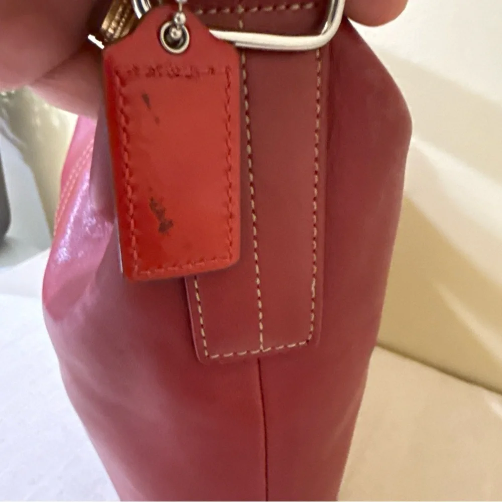 COACH SohoVintage Rusty Red Leather Hobo Crossbody classic Coach bucket Handbag